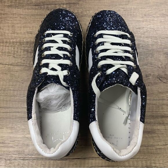 Marc Fisher~”Margo2”~Navy Blue Glitter Lace up Espadrille Sneakers~Size 8M - Picture 7 of 10